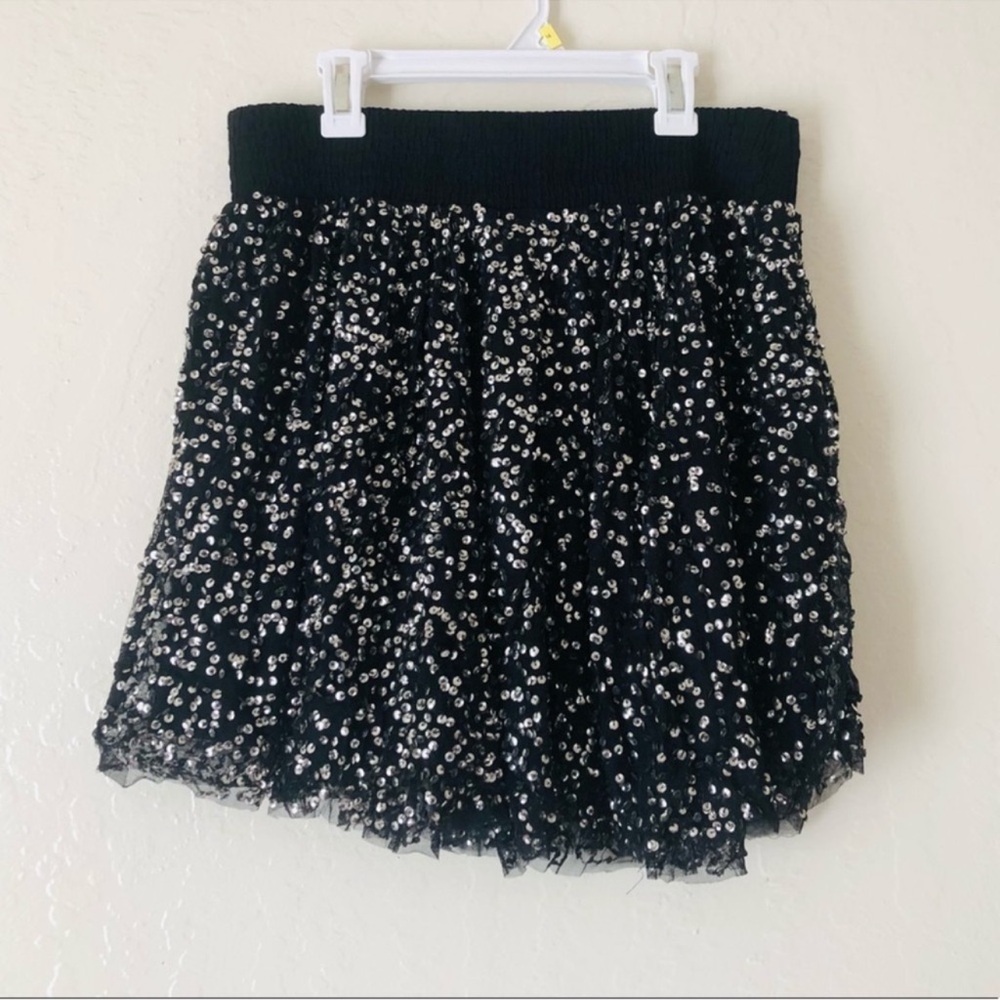Mango Black Sequin Skirt